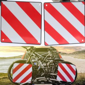 Warmfay opozorilna tabla za kolesarski nosilec – 2 kosa, 50×50 cm, aluminij