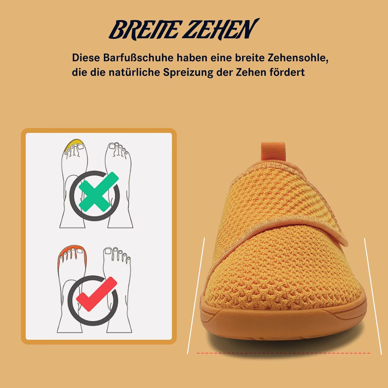 Otroški bosonogi copatki - široki, oranžni (23EU) - 👕 OBLAČILA IN OBUTEV - Odprta Skatla