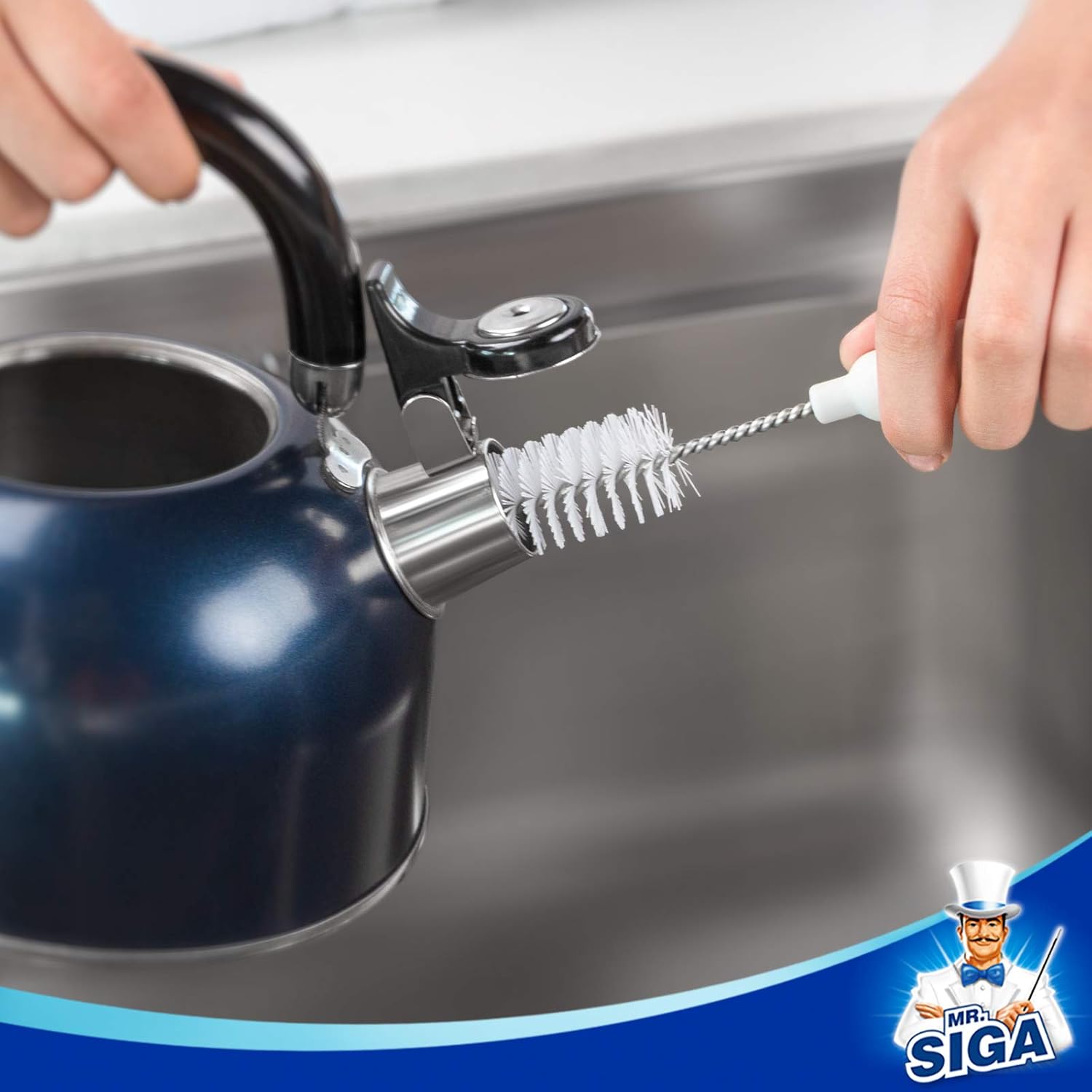 MR.SIGA komplet 5 čistilnih krtačk za steklenice z držalom - 🏠 DOM & VRT - Odprta Skatla