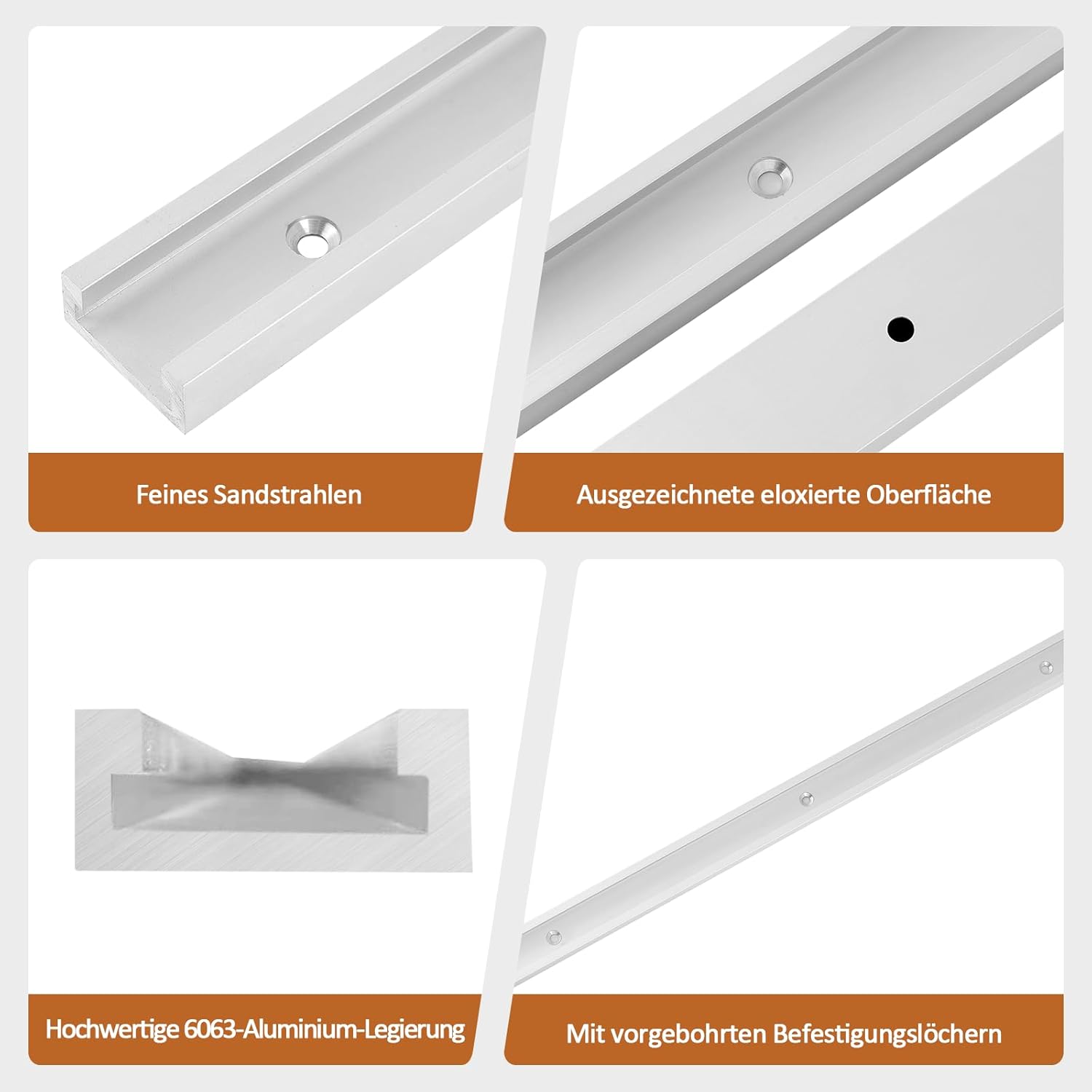 T-vodila za mizarsko uporabo, set 4 kosov, aluminij, 800 mm - 🏠 DOM & VRT - Odprta Skatla