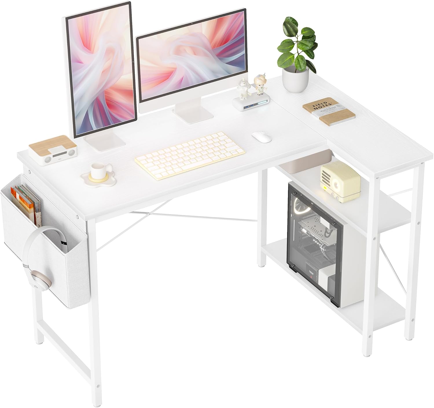 L-oblikovana pisalna miza 120x70cm – bela - 🏠 DOM & VRT - Odprta Skatla