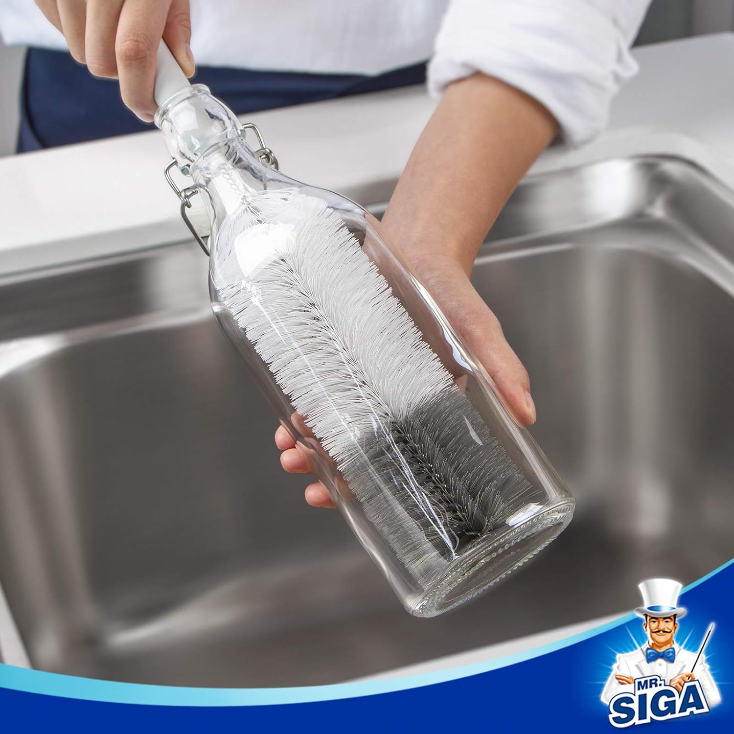 MR.SIGA komplet 5 čistilnih krtačk za steklenice z držalom - 🏠 DOM & VRT - Odprta Skatla