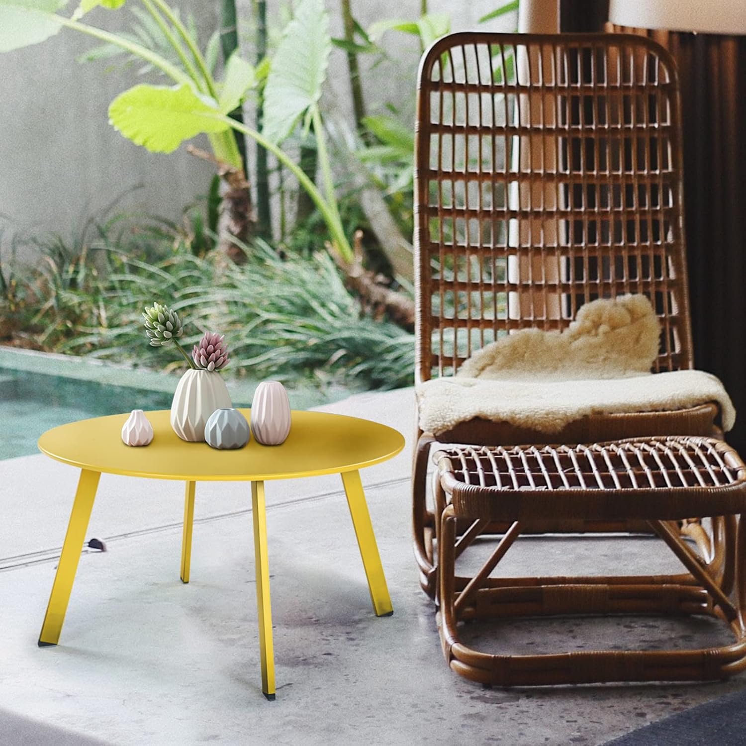 Grand patio rumena stranska mizica za vrt, balkon in dnevno sobo - 🏠 DOM & VRT - Odprta Skatla