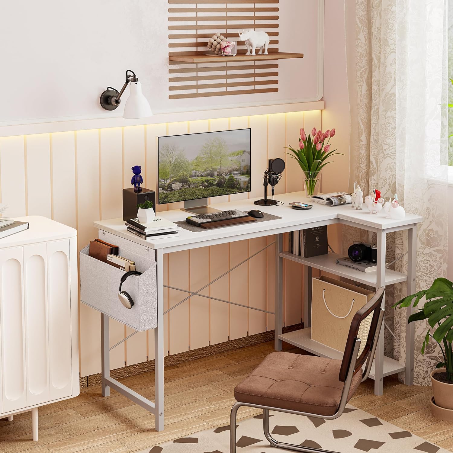L-oblikovana pisalna miza 120x70cm – bela - 🏠 DOM & VRT - Odprta Skatla