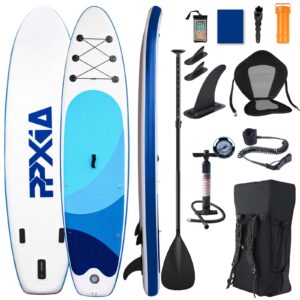 Napihljiva SUP deska s sedežem PPXIA, 320 x 82 x 15 cm, črna