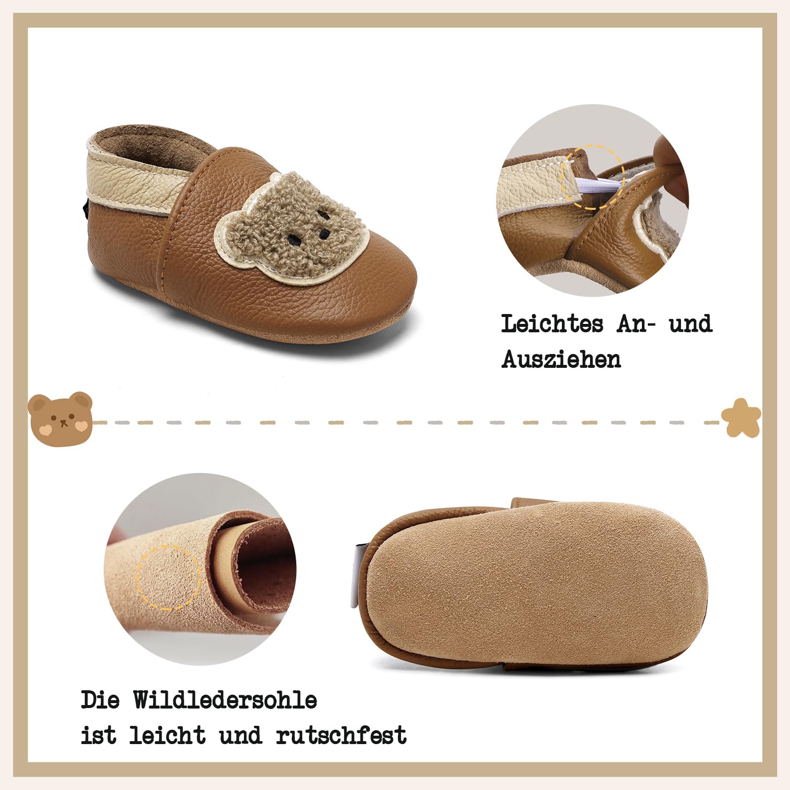 Otroški copatki IceUnicorn rumeno-rjavi medvedek (12-18 mesecev) - 👕 OBLAČILA IN OBUTEV - Odprta Skatla