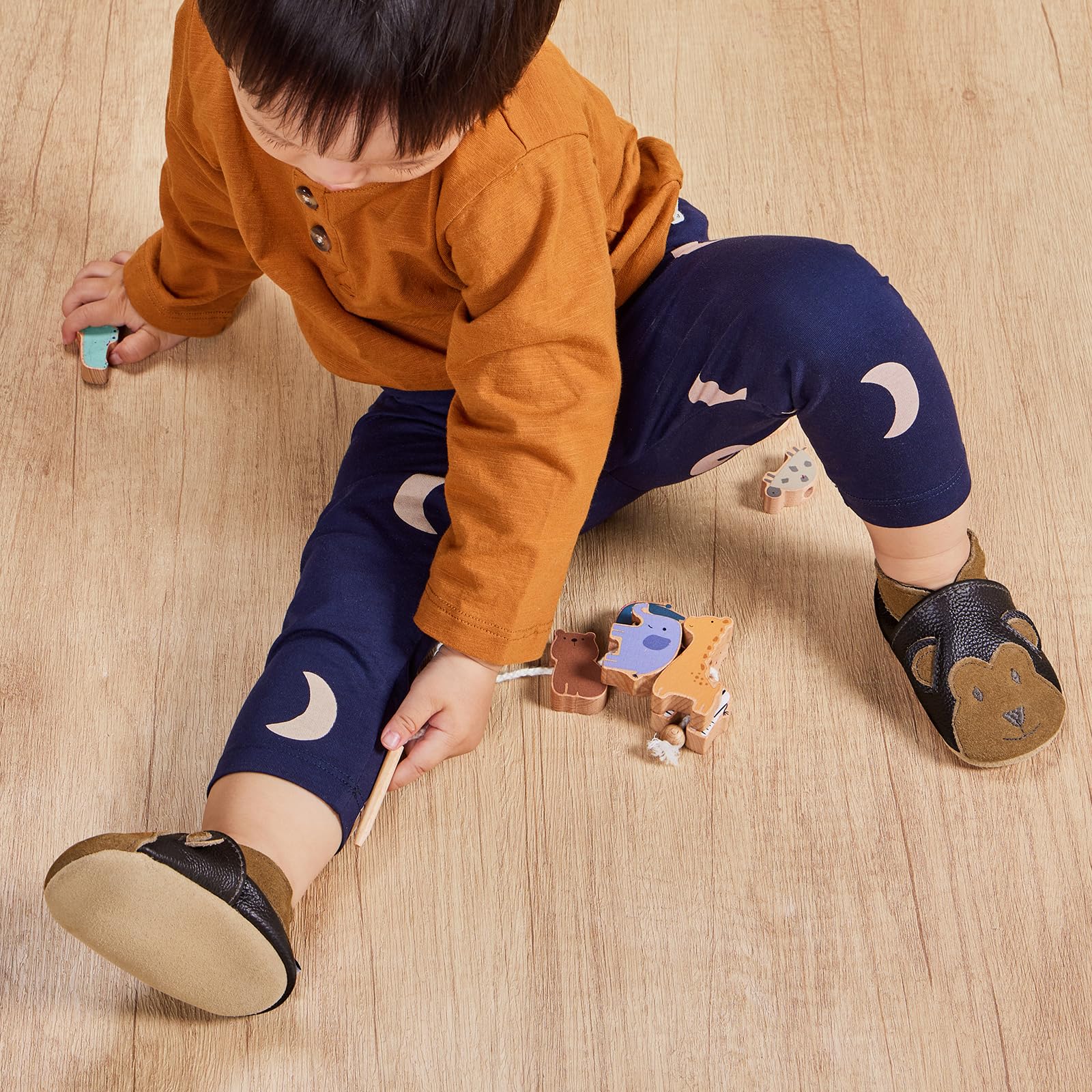 Usnjeni otroški čevlji IceUnicorn Brown Monkey (6–12 mesecev) - 👕 OBLAČILA IN OBUTEV - Odprta Skatla