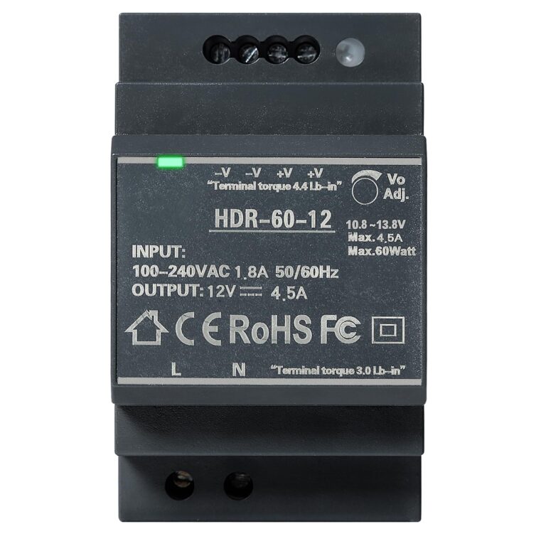 DIN vodilo napajalnik 12V 4.5A 60W – industrijska kakovost - 🏠 DOM & VRT - Odprta Skatla