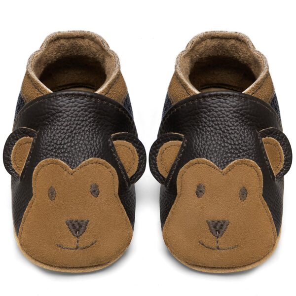 Usnjeni otroški čevlji IceUnicorn Brown Monkey (6–12 mesecev)