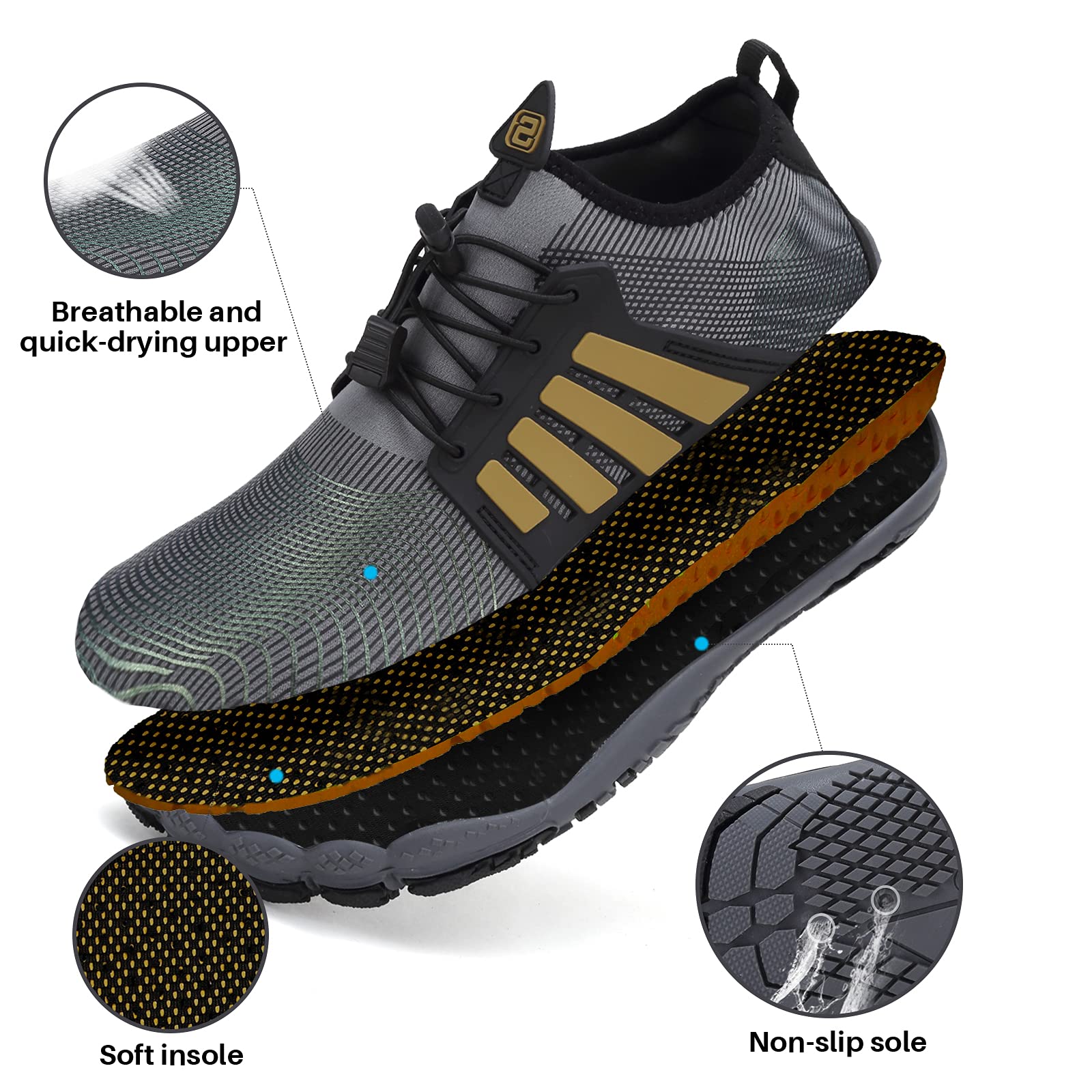 Barefoot čevlji IceUnicorn za moške in ženske, črna, 45EU - 👕 OBLAČILA IN OBUTEV - Odprta Skatla