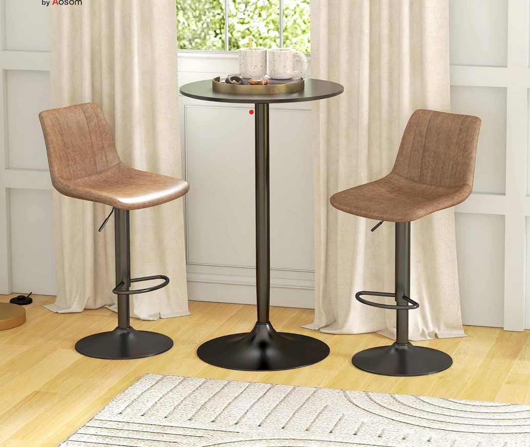 Visoka okrogla barska miza HOMCOM – Črna, 60 x 102 cm - 🏠 DOM & VRT - Odprta Skatla