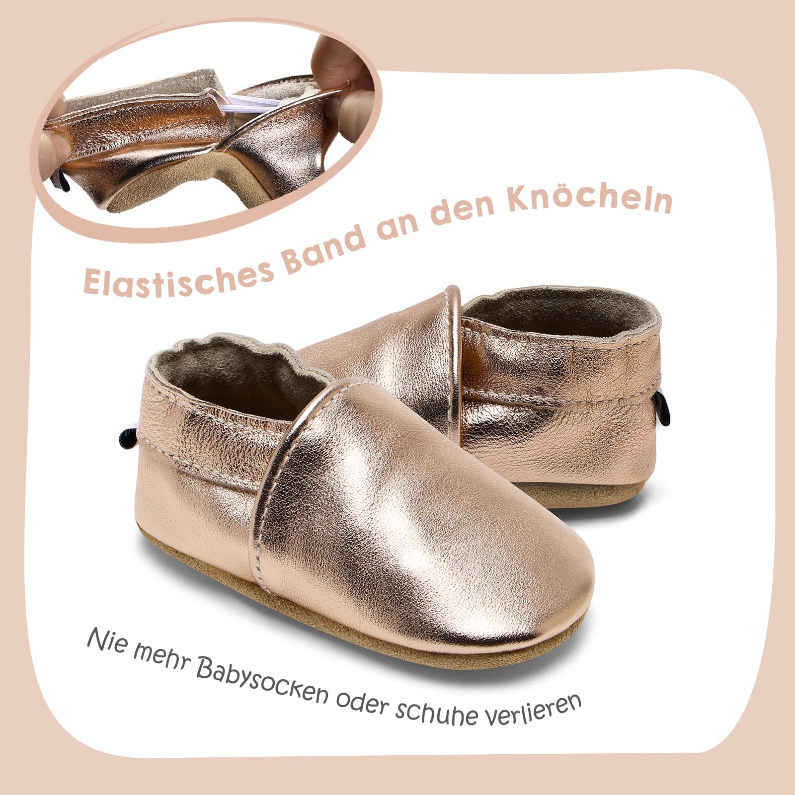 Otroški copatki IceUnicorn iz mehke usnjene kože – Rose Gold - 👕 OBLAČILA IN OBUTEV - Odprta Skatla