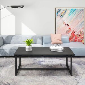 vintage klubska miza 90x45x42cm – Črna, kovinska osnova