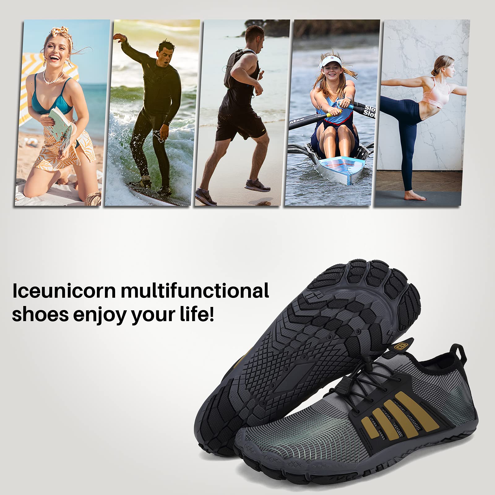 Barefoot čevlji IceUnicorn za moške in ženske, črna, 45EU - 👕 OBLAČILA IN OBUTEV - Odprta Skatla