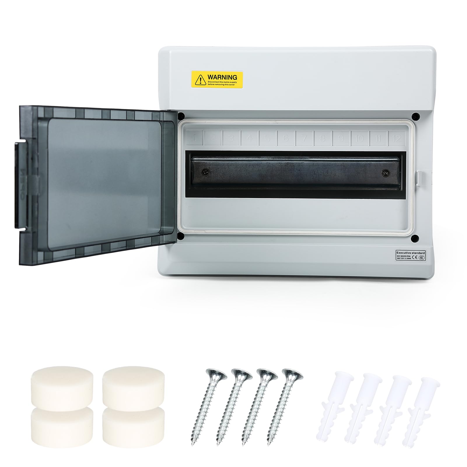 Vodoodporna nadometna razdelilna omarica, 12 modulov, IP66 - 🏠 DOM & VRT - Odprta Skatla