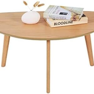 Elegantna ovalna klubska mizica PHOENANCEE iz masivnega hrasta, 85 cm